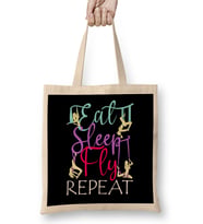Eat Sleep Fly Repeat Aerial Yoga Silks Bez Çanta Uzun Saplı