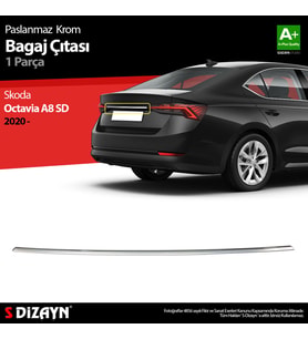 Skoda Octavia A8 Krom Bagaj Çıtası 2020 Üzeri