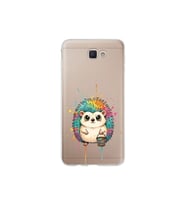 Samsung Galaxy J7 Prime 2 ile Uyumlu Splash Kirpi Tasarımlı Şeffaf Silikon Kılıf