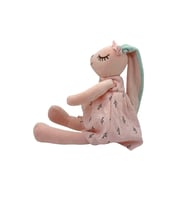Uzun Kulaklı Sevimli Tavşan Peluş Oyuncak Uyku Oyun Arkadaşı 35 Cm Pembe