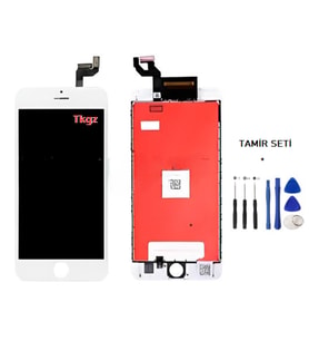 Tkgz - iPhone 6S Uyumlu Lcd Ekran Dokunmatik Servis (LW MARKA) BEYAZ + TAMİR SETİ