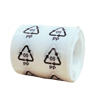 Örenler Plastik 20 Çap Geri Dönüşüm Etiketi (1.000'li Rulo) PP 05 Siyah