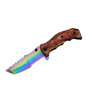 Tanto Fst 3039 A Tırtıklı Gökkuşağı Kamp Çakı 23 Cm - G10 Sap, Yarı Otomatik
