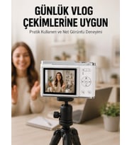 Beyaz 4K Dijital Kamera 2.4 İnç HD Ekran ve LED Flaşlı