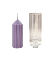 Poli Karbon Sert Plastik  Mum Kalıbı Dik İnce Çizgili 14.7X5.4 CM