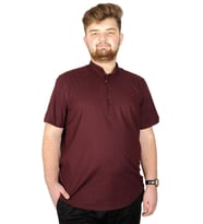 Mode XL Buyuk Beden Erkek Kısa Kol Hakim Yaka 20387 Bordo