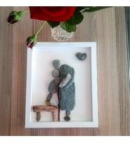 Öğretmenler Günü İçin Duvar Süsü Hediye Tasarım Çerçeve " Canım Benim" (Çok Renkli)