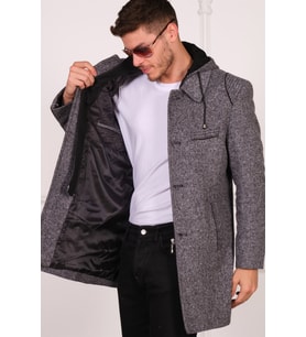 PLT8335 DEWBERRY ERKEK PALTO-DİAGONAL GRİ
