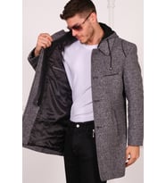 PLT8335 DEWBERRY ERKEK PALTO-DİAGONAL GRİ