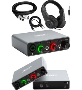 Midex GLX-700GR-H Üst Segment Usb Stüdyo Ses Kartı 2 Giriş 2 Çıkış 24bit/192kHz (Kulaklık ve kablo Dahil)