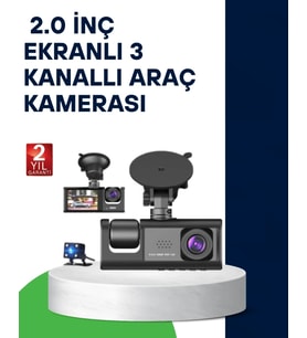 Üç Kameralı Araç Kamerası Full Hd Gece Görüş  G-sensör