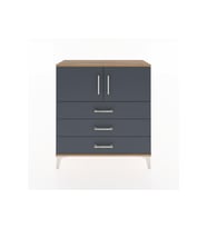 Arges Şifonyer 2 Raflı 3 Çekmeceli 2 Kapaklı 88x30x96 Çam-Antrasit
