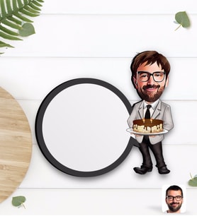 BK Gift Kişiye Özel Erkek Doğum Günü Karikatürlü Ahşap Bardak Altlığı-4