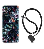General Mobile GM 21 Pro GM 22 Pro Plus Kılıf Boyun Askılı Silikon Great Flowers 1304