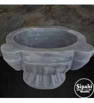 Sipahi Marble Gri Mermer Özel İşlemeli Ayaklı Kurna