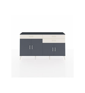 Arges Konsol 2 Raflı 3 Çekmeceli 4 Kapaklı 176x30x99 Antrasit-Antrasit/Aytaşı
