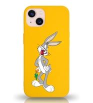 Apple iPhone 13 Mini  Lansman Kılıf Bugs Bunny Tasarımlı Altı Kapalı İçi Kadife Kaplı  Kapak (Şeffaf)