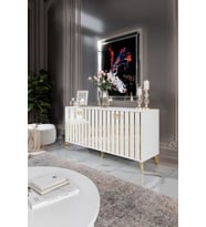 Dubai Konsol Mdf Mebran Kapak Beyaz Gold