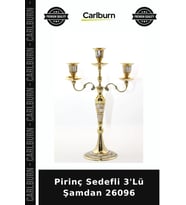 Özel Üretim Dekoratif Mumluk Ev Aksesuarı 3lü Set Pirinç Sedefli 3'Lü Şamdan 26096