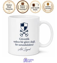Güvenlik Görevlisi Hediyesi Özel Tasarım Baskılı Porselen Kupa Bardak