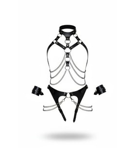 Mulvxbrf Brf02 Siyah Harness Takım Zincir Detaylı Boyunluklu - Brf1067 (Mulvix)