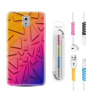 Samsung Note 3 4 5 8 9 20 Ultra 10 Lite Kılıf Kablo Koruma Spiral Silikon Üçgenler 1635