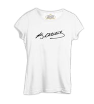 Atatürk İmza Beyaz Kadın Tshirt