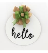 Lora Davet Ahşap Kapı süsü Hello (1 Adet) Beyaz - 54242
