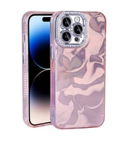 Apple iPhone 14 Pro Uyumlu Kılıf Airbagli Parlak Taş Detay Tasarımlı Zore Esila Kapak (Pembe)
