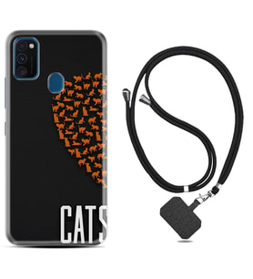 Samsung M21 M22 M23 M30 M31S M32 Kılıf Boyun Askılı Silikon Cats 1792