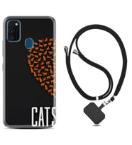 Samsung M21 M22 M23 M30 M31S M32 Kılıf Boyun Askılı Silikon Cats 1792
