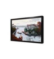İstanbul Beyaz Yalı ve Tekneler Çerçeveli Mdf Tablo