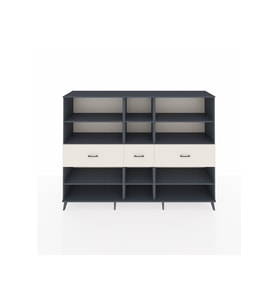 Hyperion Dolap 9 Raflı 3 Çekmeceli  220x44x163 Antrasit-Antrasit/Aytaşı