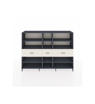 Hyperion Dolap 9 Raflı 3 Çekmeceli  220x44x163 Antrasit-Antrasit/Aytaşı