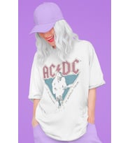 AC DC Müzik Grubu World Tour Baskılı Unisex Oversize Tişört