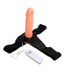 LilituShop 7,5 cm Dolgulu Titreşimli Protez Strapon