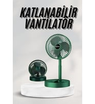 Katlanabilir Teleskopik Şarjlı Fan Masaüstü Soğutucu Vantilatör