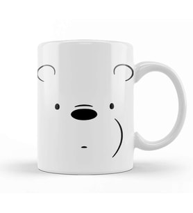 We Bare Bears Ice Bear Face Kupa Bardak Porselen