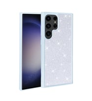 Lexroo Galaxy S23 Ultra Kılıf Parlak Taşlı Tasarım Ston Kılıf - Mavi Açık