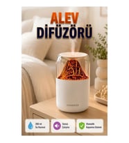 280 ml Ultrasonik Aroma Difüzörü – Alev Efektli LED, Sessiz Çalışma ve Otomatik Kapanma