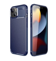 Apple iPhone 14 Plus Kılıf Negro Karbon Tasarım Silikon Kılıf (Lacivert)