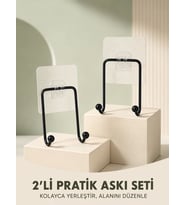 İkili Yapışkanlı Askı Seti Duvar Tipi Çok Amaçlı Pratik Askılık 2 Adet