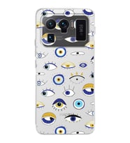 PrintiFy Xiaomi Mi 11 Ultra ile Uyumlu 1mm Slim Fit Nazar Boncuğu 2 Baskılı Şeffaf  Kılıf