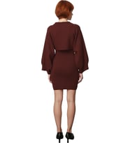 Kadın Casual Triko Bisiklet Yaka Bodycon Mini Elbise Ve Bolero Takımı İnce Kumaş Konforu Kaliteli