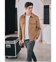LCW Vision Kahverengi Slim Fit Gömlek Yaka Süet Erkek Ceket