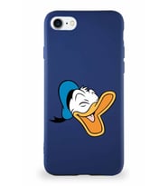Apple iPhone 7 Soft Premier Kapak Donald Duck-E Tasarımlı Silikon Kılıf - Lacivert (Şeffaf)