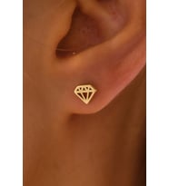 MOOM MÜCEVHERAT 14 Ayar Altın Tragus Küpe Elmas Vidalı