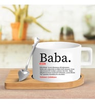 Babaya Hediye Lüks Kahve Fincanı (Beyaz)