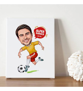 Futbol Sever Erkek Karikatürlü Kanvas Tablo