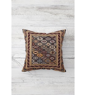 Etnik Kilim Desen Motifli Çift Taraflı Gizli Fermuarlı Yastık Kılıfı Kırlent Koltuk Yastık Kılıfı (Bordo)
